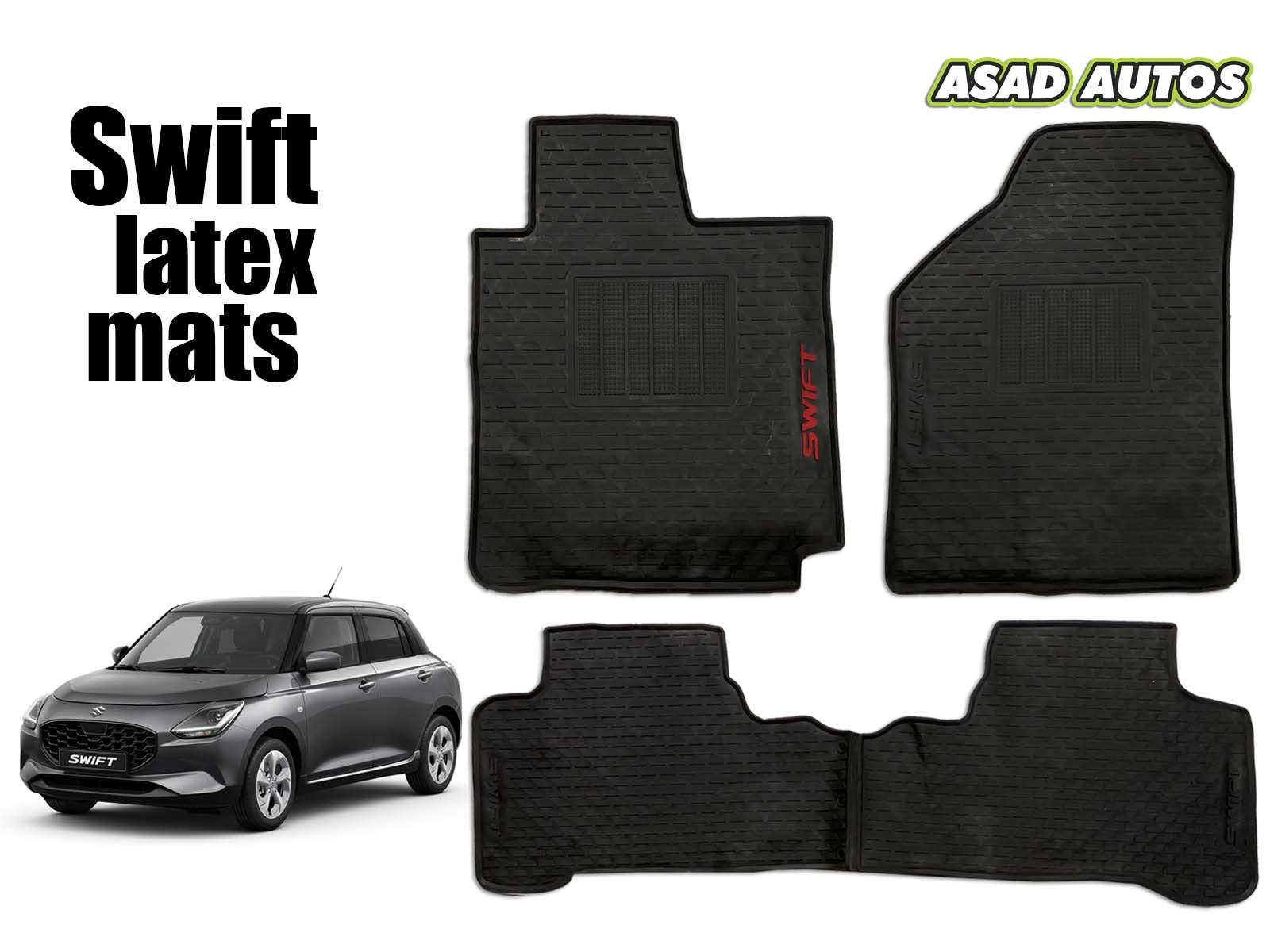 Premium Latex Rubber Car Floor Mats for Suzuki Swift New 2017-2026 – Designed for durability and style