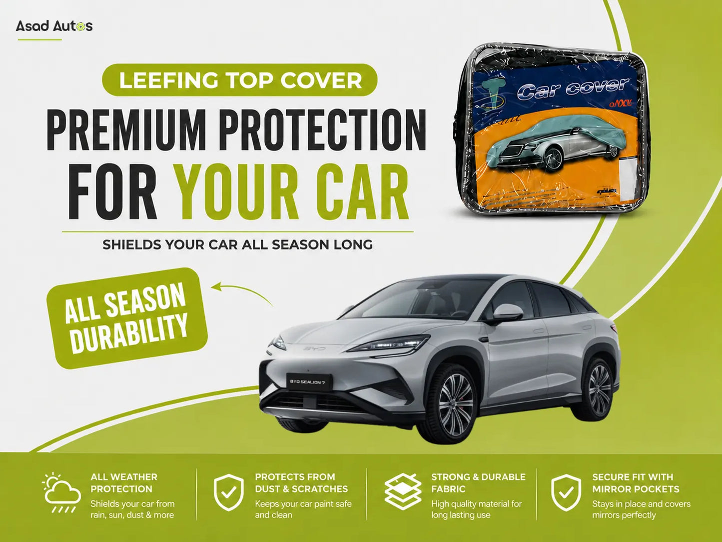 Premium Leefing dashboard top cover for BYD Sealion 2025–2026 featuring a custom-fit design with UV protection,