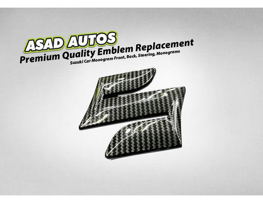 Premium Suzuki Monogram Set – Front, Back, and Steering Emblems for OEM Replacement

