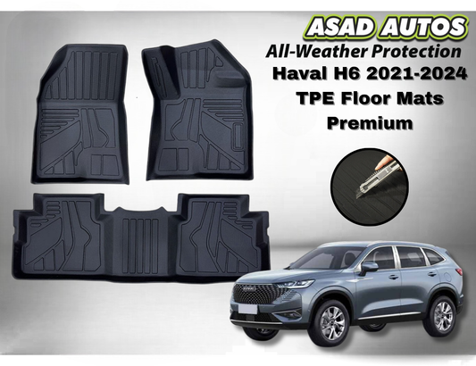 Premium TPE Floor Mats for Haval H6 2021-2024 – Custom Fit, All-Weather SUV Mats

