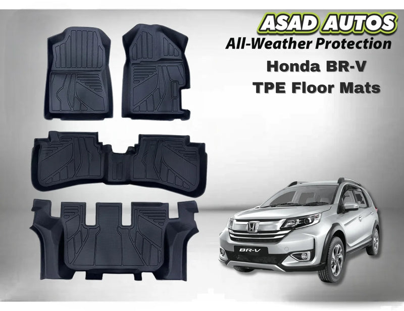 Premium TPE Floor Mats for Honda BR-V – Custom Fit, All-Weather Protection

