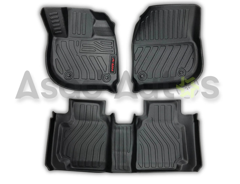 Premium TPE car floor mats for Honda HR-V 2022–2026 custom-fit all-weather floor liners with waterproof protection, anti-slip surface, raised edges, and full interior coverage.