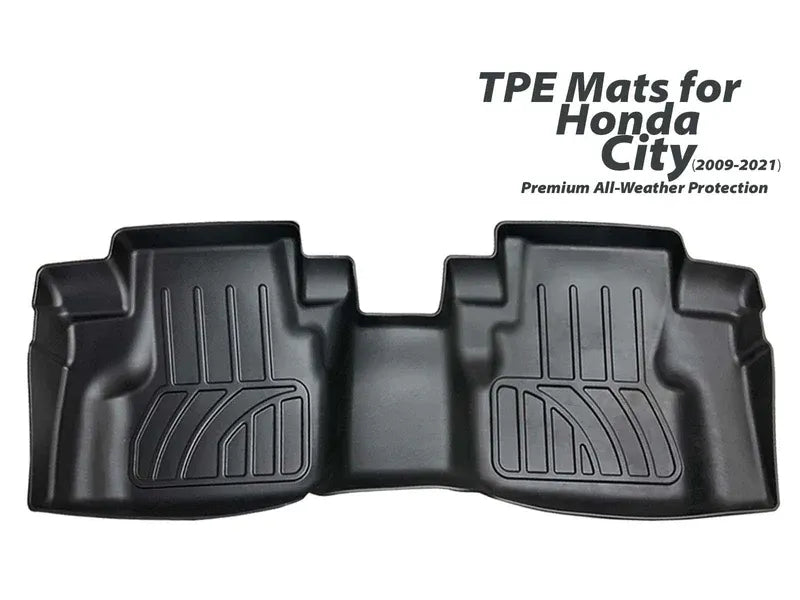 Premium TPE floor mats for Honda City (2009-2021), offering all-weather protection with a custom-fit design and durable, eco-friendly materials.

