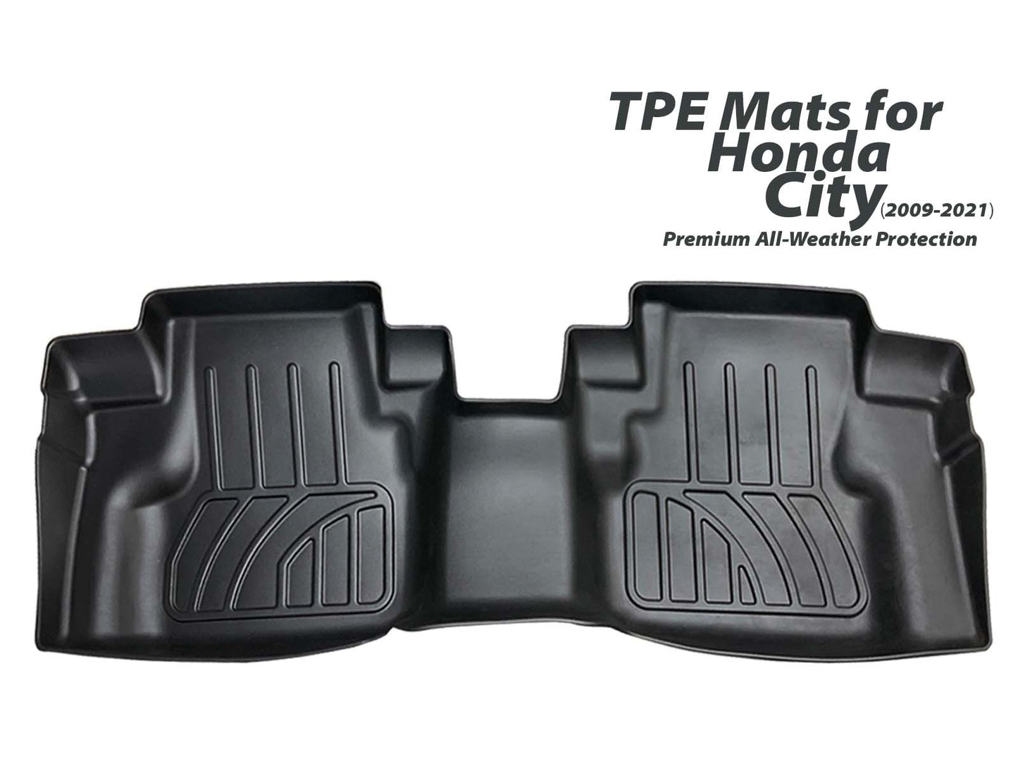 Premium TPE floor mats for Honda City (2009-2021), offering all-weather protection with a custom-fit design and durable, eco-friendly materials.
