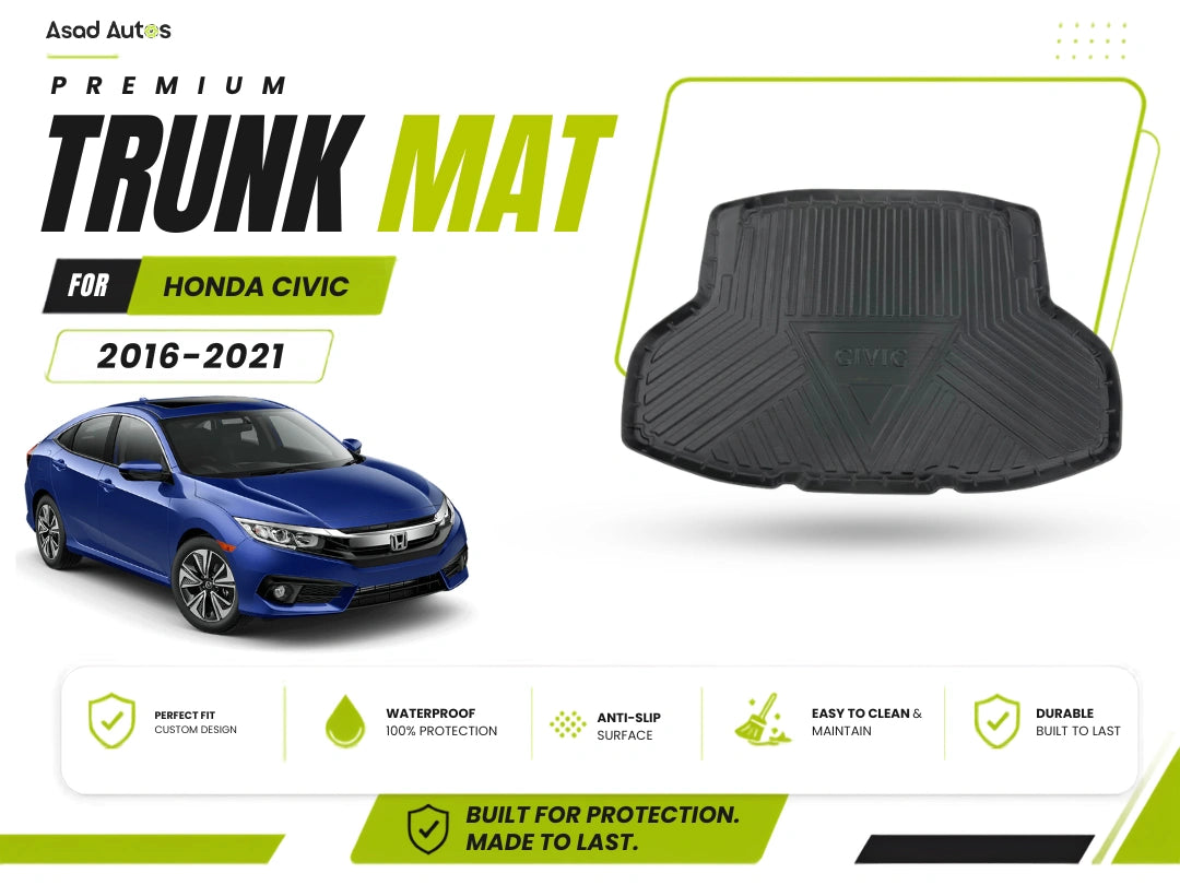 Premium Trunk Mat for Honda Civic 2016-2021 | Durable Protection and Perfect Fit