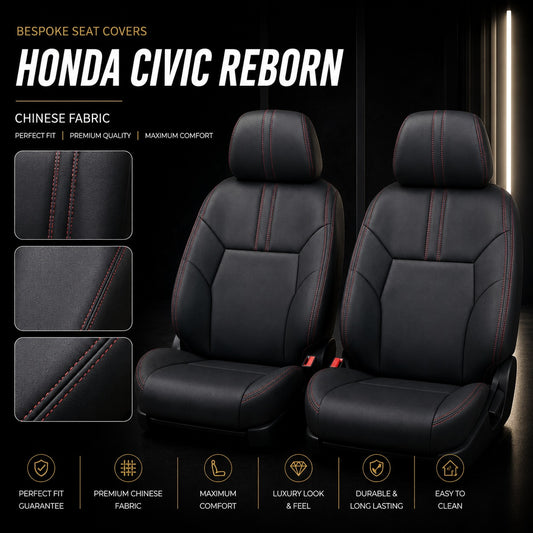 Premium bespoke seat cover made from high-quality Chinese automotive upholstery material for Honda Civic Reborn 2006–2011,