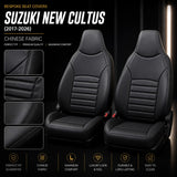 Premium bespoke seat cover made from high-quality Chinese automotive upholstery material for Suzuki New Cultus 2017–2026
