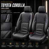 Premium bespoke seat cover made from high-quality Chinese automotive upholstery material for Toyota Corolla 2014–2026,