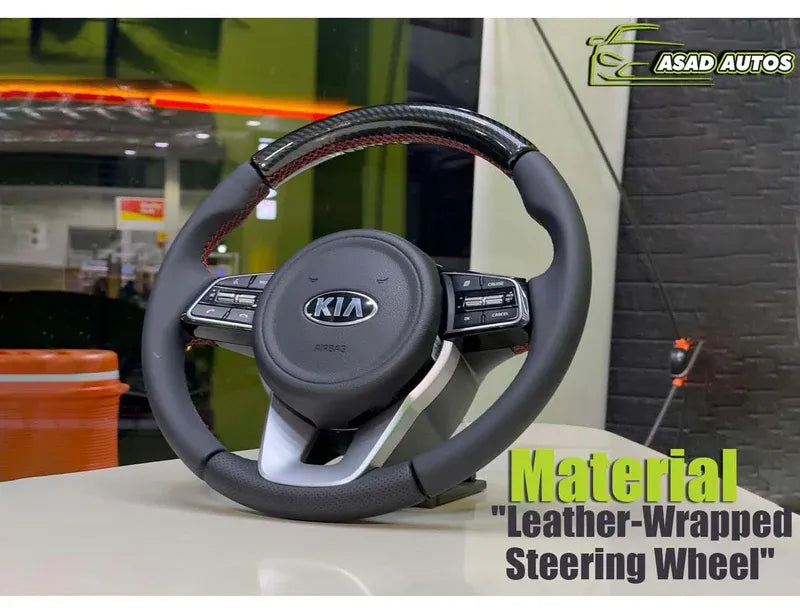 Premium bespoke steering cover in carbon fiber for Kia Sportage
