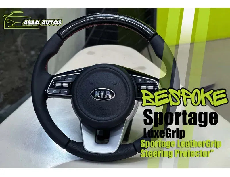 Premium bespoke steering cover in carbon fiber for Kia Sportage
