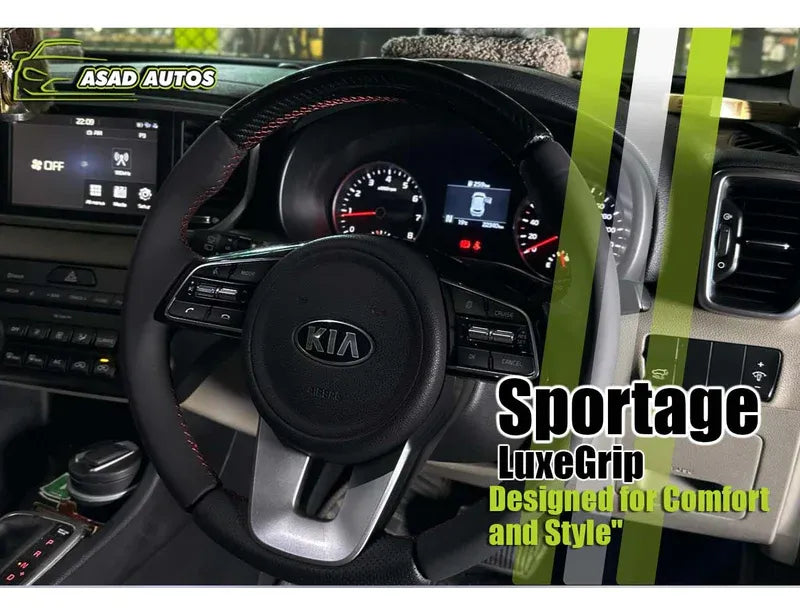 Premium bespoke steering cover in carbon fiber for Kia Sportage
