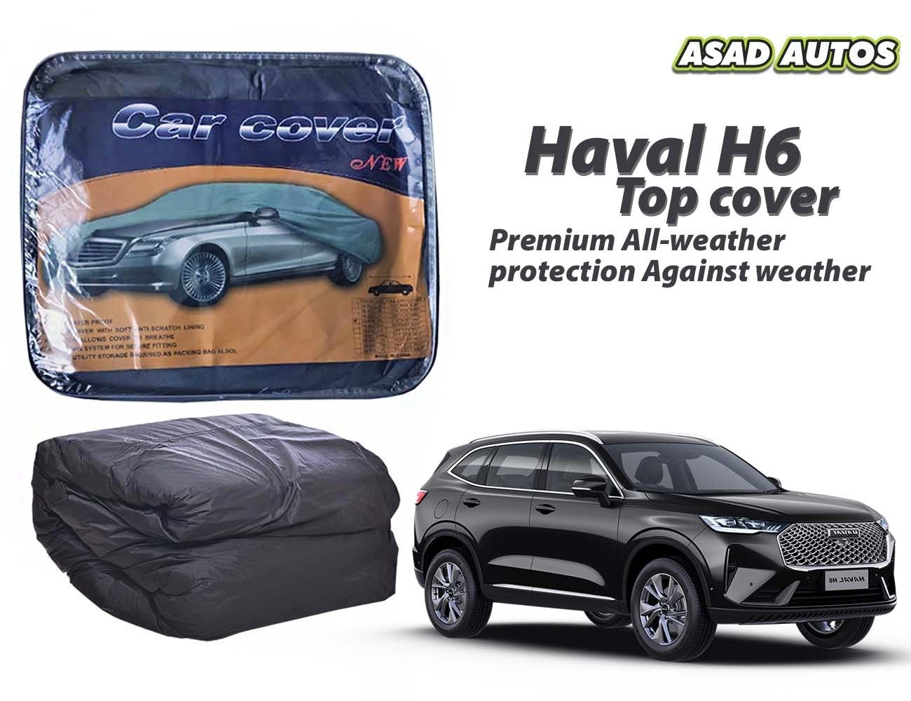 Premium car top cover for Haval H6, offering superior protection and style with all-weather durability against rain, UV rays, and scratches.
