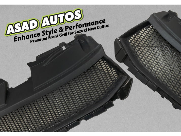 "Premium front grill for Suzuki New Cultus 2017-2026 enhancing car's front view"
