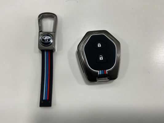 "Premium metal key cover for Toyota Vitz key fob"
