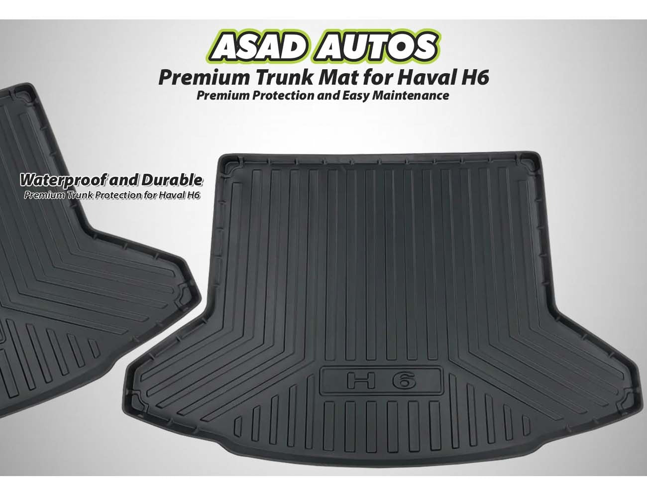 Premium trunk mat for Haval H6 providing protection against dirt and spills.

