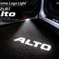 Projects a bright logo onto the ground when the door opens