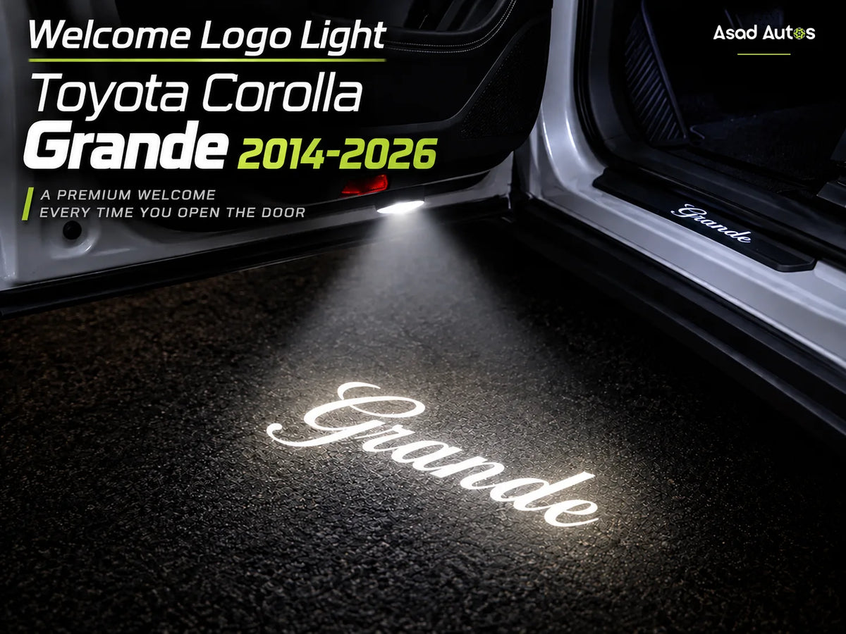Projects the logo onto the ground beneath the door for a premium appearance.