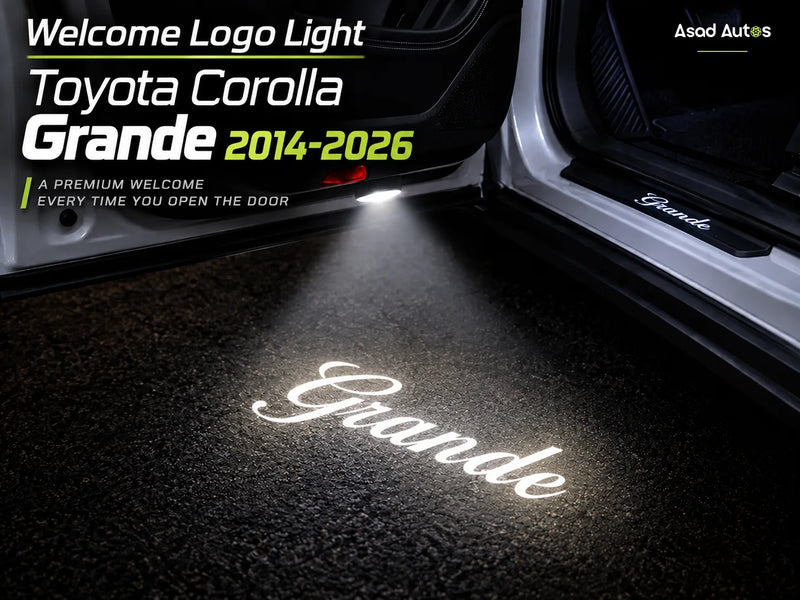 Projects the logo onto the ground beneath the door for a premium appearance.