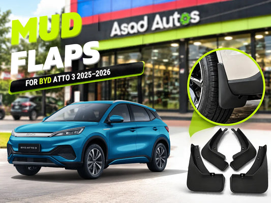 Protect your BYD Atto 3 with these premium mud flaps designed specifically for 2025–2026 models