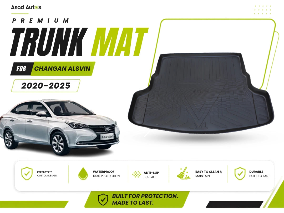 Protect your Changan Alsvin (2020–2025) trunk area with this premium-grade TPE plastic car trunk mat