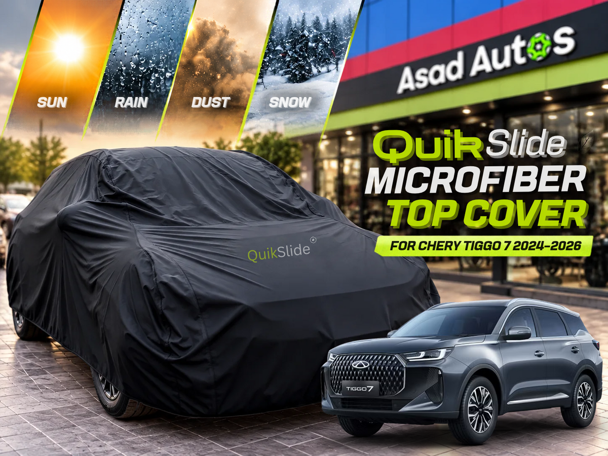 Protect your Chery Tiggo 7 (2024–2026) with the custom-fit QuikSlide Microfiber Top Cover from Asad Autos