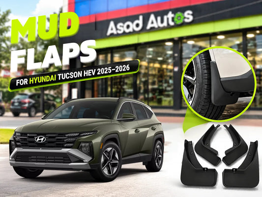 Protect your Hyundai Tucson HEV 2025–2026 from mud, water splashes, road debris, and stone chips with these premium-quality mud flaps