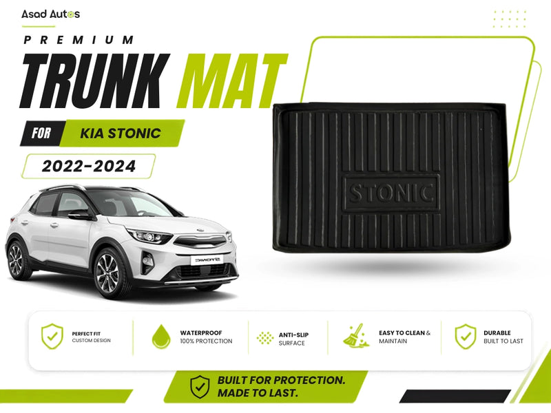 Protect your Kia Stonic’s trunk with this premium TPE plastic car trunk mat, designed specifically for 2022–2024 models
