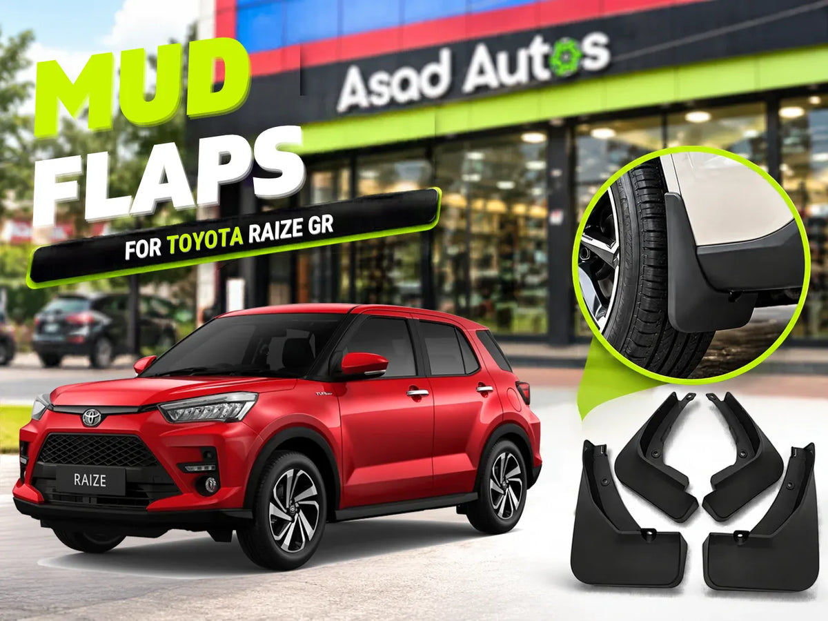 Protect your Toyota Raize GR from road dirt, mud, and water splashes with these premium-quality mud flaps designed for a perfect OEM-style fit