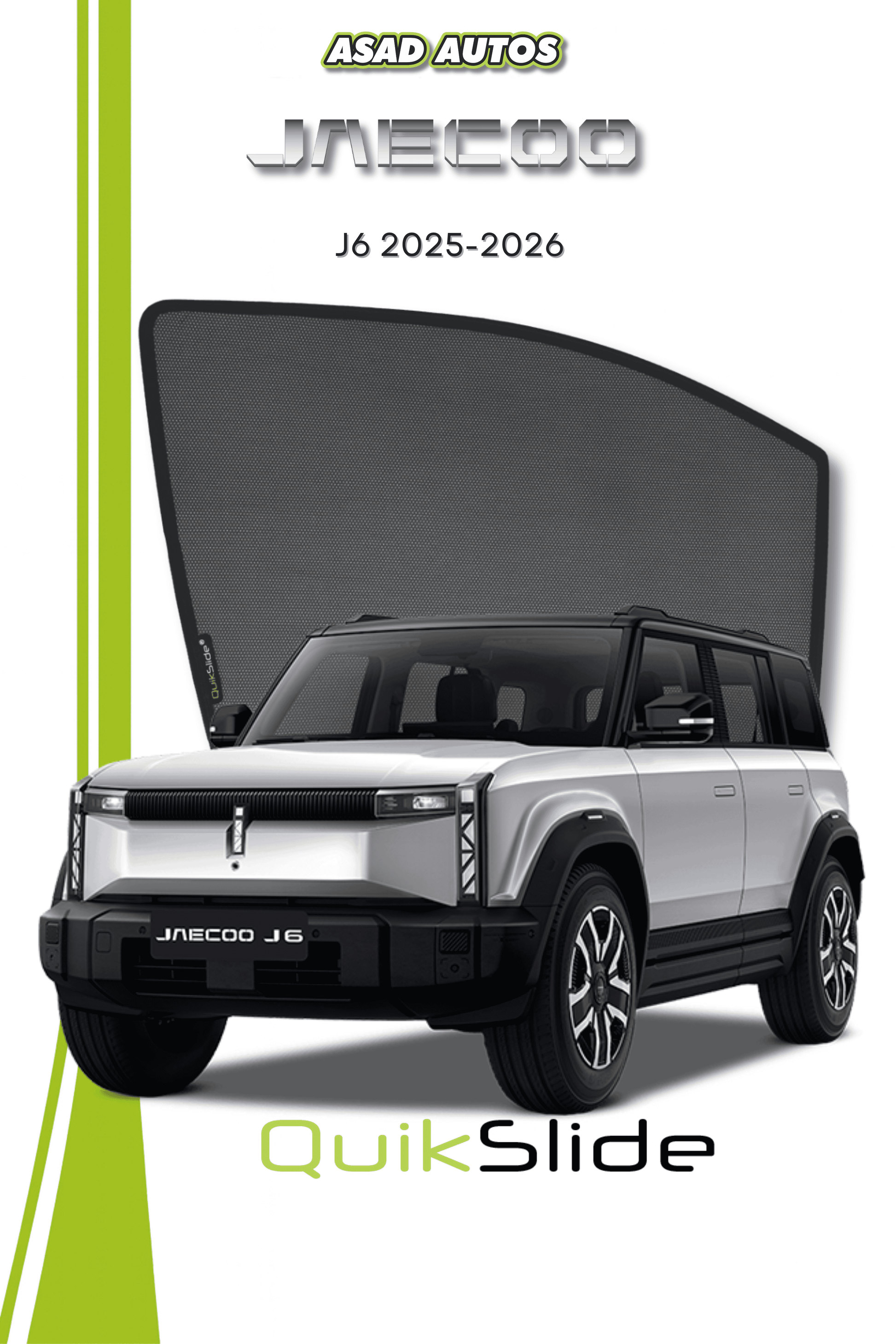 QS | QuikSlide Car Window Sun Shades (Car Pardy) For JAECOO J6 2025-2026 – Custom Magnetic Car Shades with UV & Privacy Protection 2