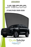 QS | QuikSlide Car Window Sun Shades (Car Pardy) For JAECOO J7 SHS PHEV 2025-2026 – Custom Magnetic Car Shades with UV & Privacy Protection