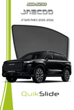 QS | QuikSlide | Quik Snap Car Window Sun Shades (Car Pardy) For JAECOO J7 SHS PHEV 2025-2026 – Custom Magnetic Car Shades with UV & Privacy Protection