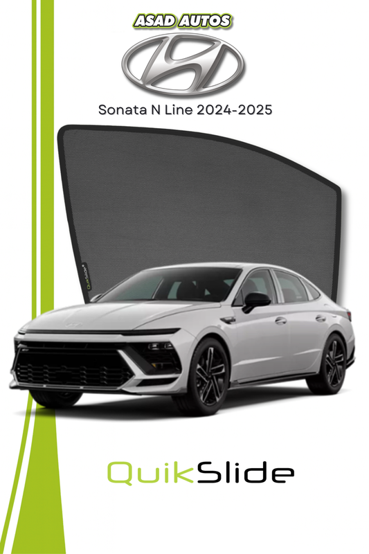 QS | QuikSlide | Quik Snap Sun Shades (Car Pardy) for Hyundai Sonata N Line 2024-2025 – Premium UV Protection