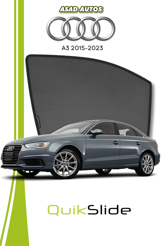 QS | QuikSlide | Quik Snap Window Sun Shades (Car Pardy) For Audi A3 2015-2023 VIP Sedan