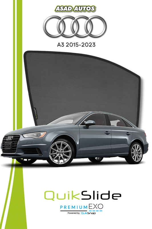 QS | QuikSlide | Quik Snap Window Sun Shades (Car Pardy) For Audi A3 2015-2023 VIP Sedan