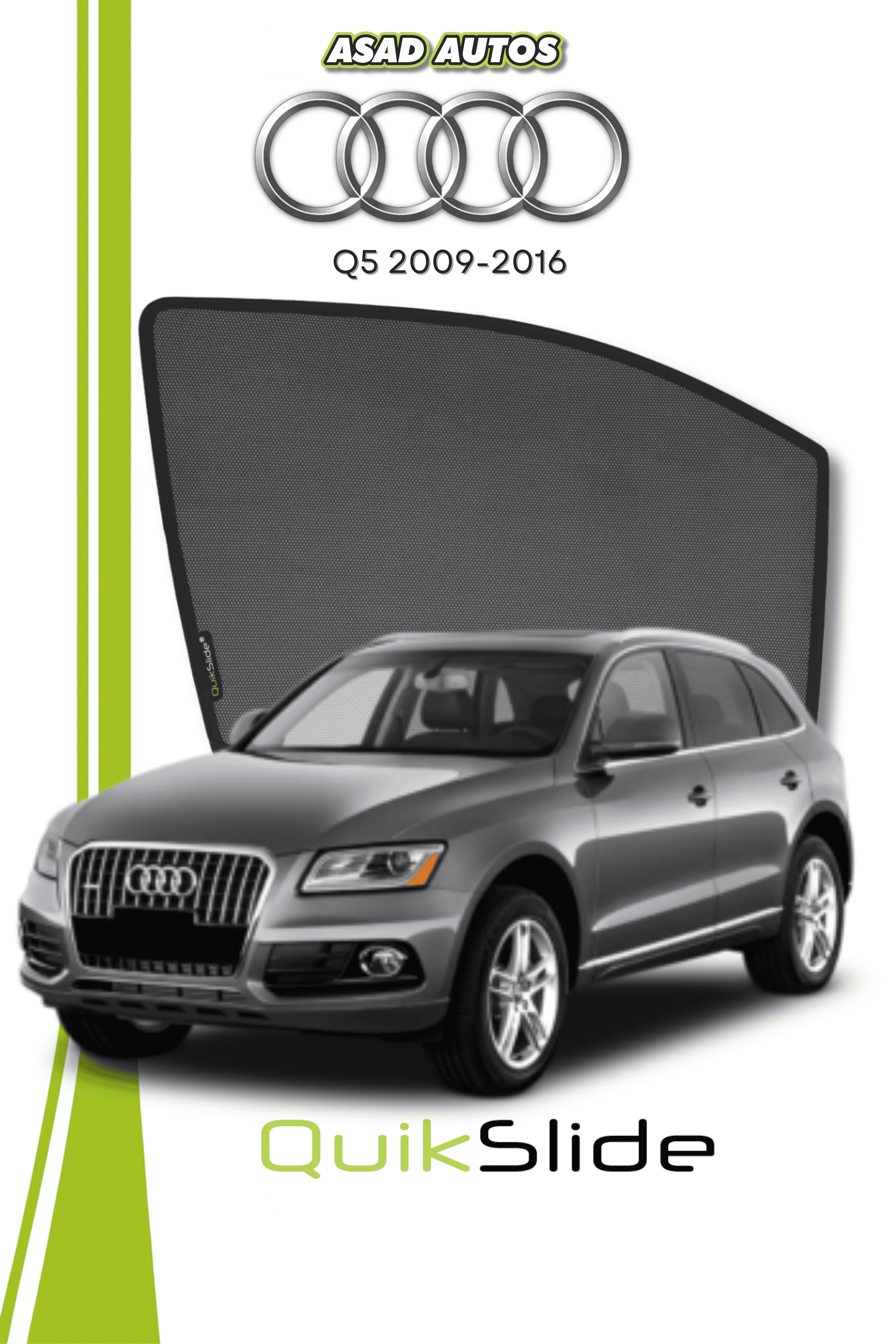 QS | QuikSlide | Quik Snap Window Sun Shades (Car Pardy) For Audi Q5 2009-2016 Crossover