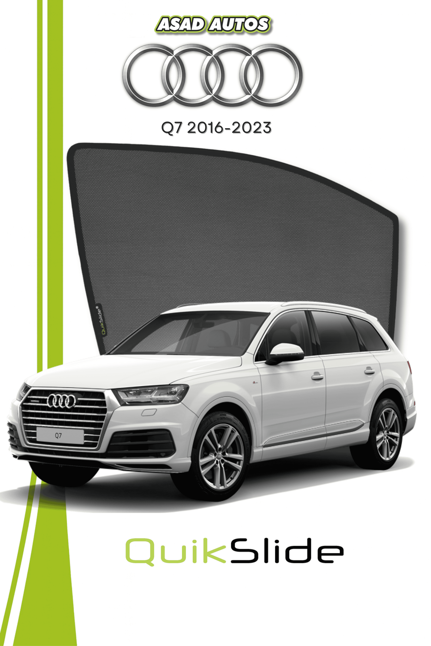 QS | QuikSlide | Quik Snap Window Sun Shades (Car Pardy) For Audi Q7 2016-2023