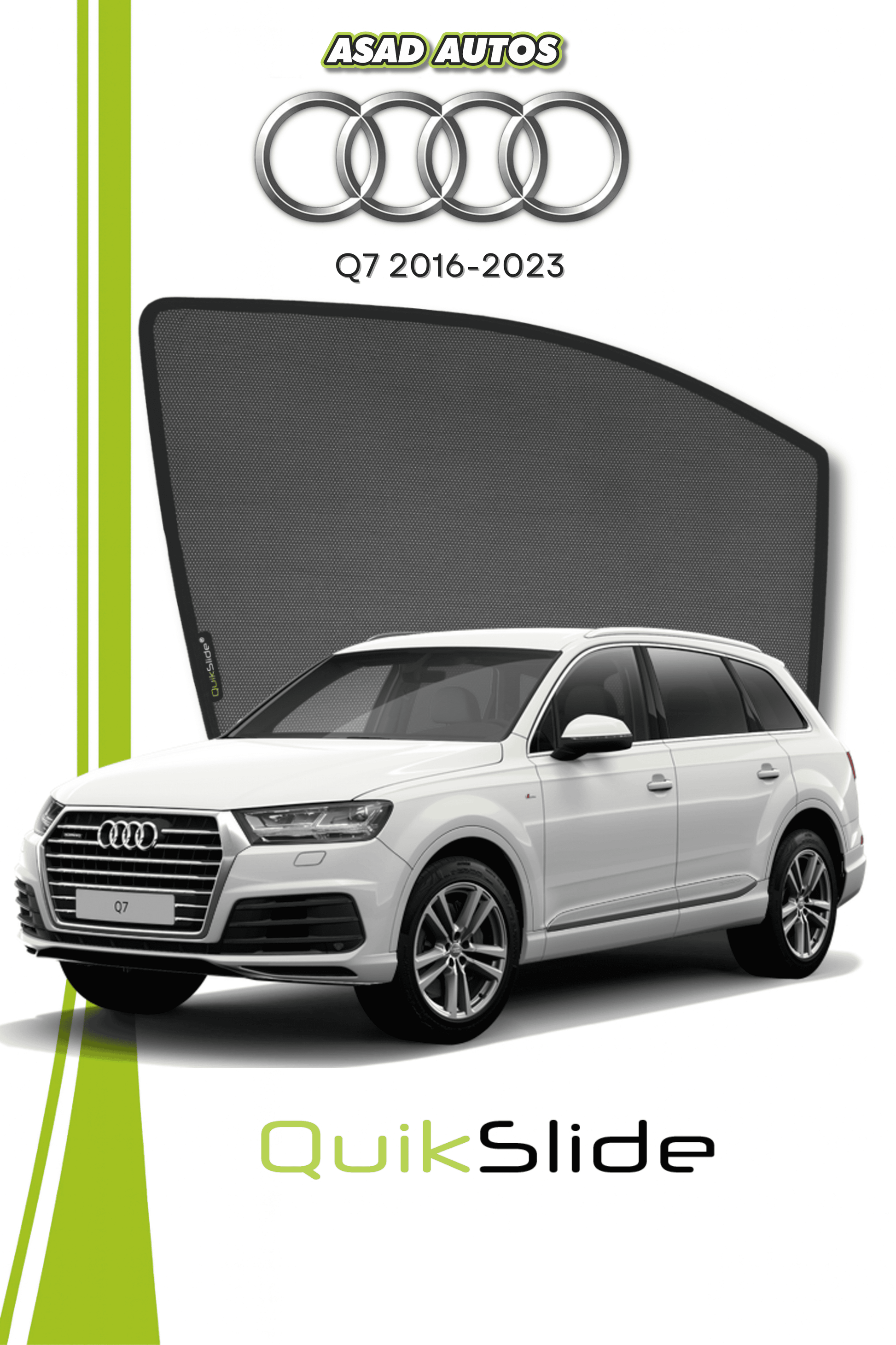 QS | QuikSlide | Quik Snap Window Sun Shades (Car Pardy) For Audi Q7 2016-2023