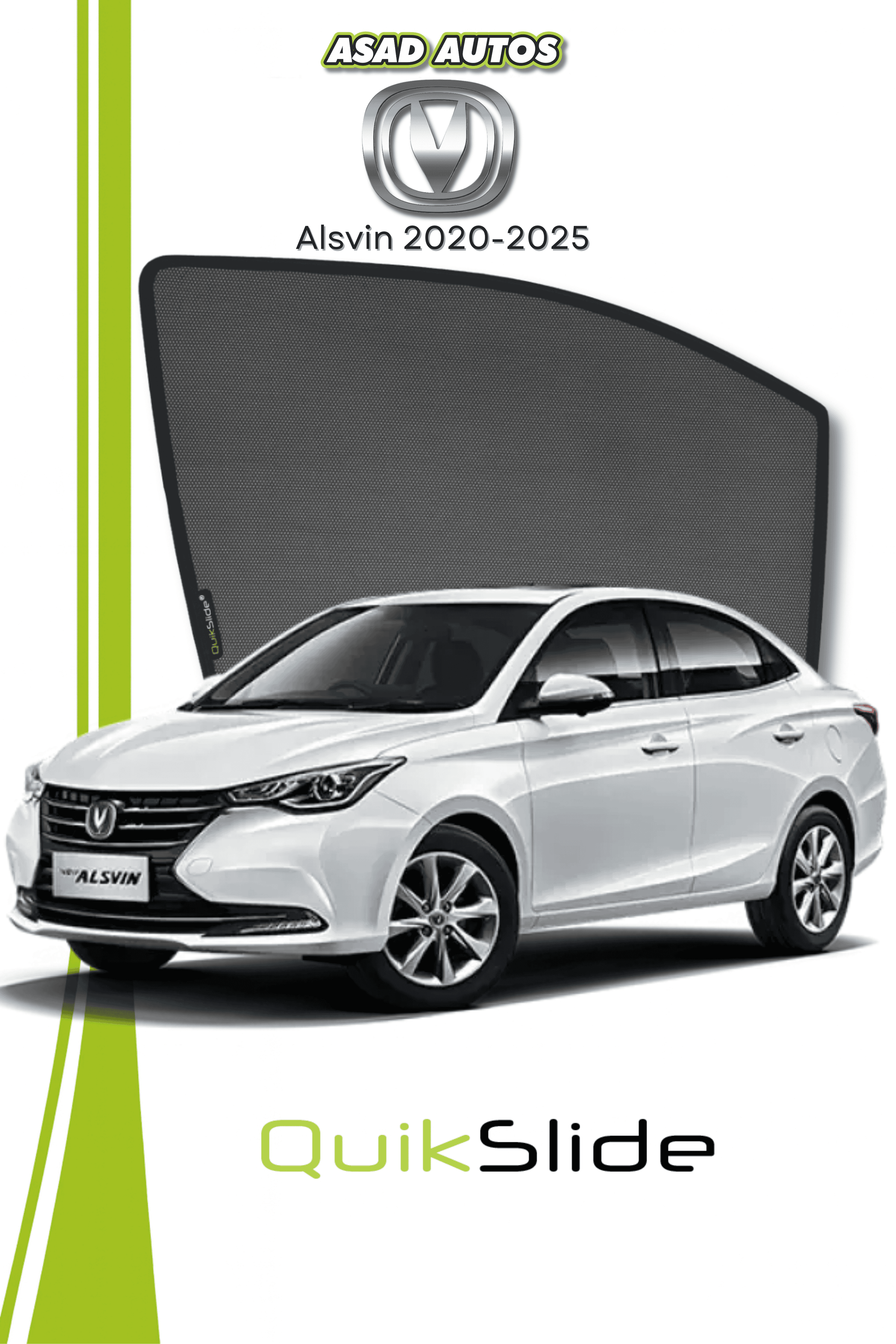 QS | QuikSlide | Quik Snap Window Sun Shades (Car Pardy) For Changan Alsvin 2020-2025 Sedan