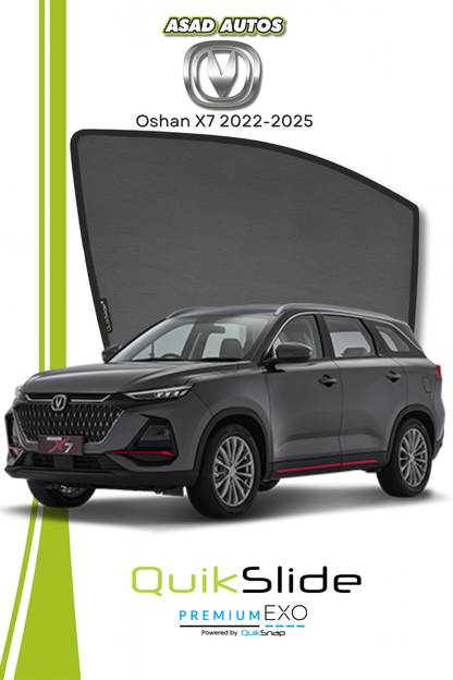 QS | QuikSlide | Quik Snap Window Sun Shades (Car Pardy) For Changan Oshan X7 2022-2025 Crossover