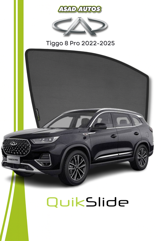 QS | QuikSlide | Quik Snap Window Sun Shades (Car Pardy) For Cherry Tiggo 8 Pro 2023 SUV