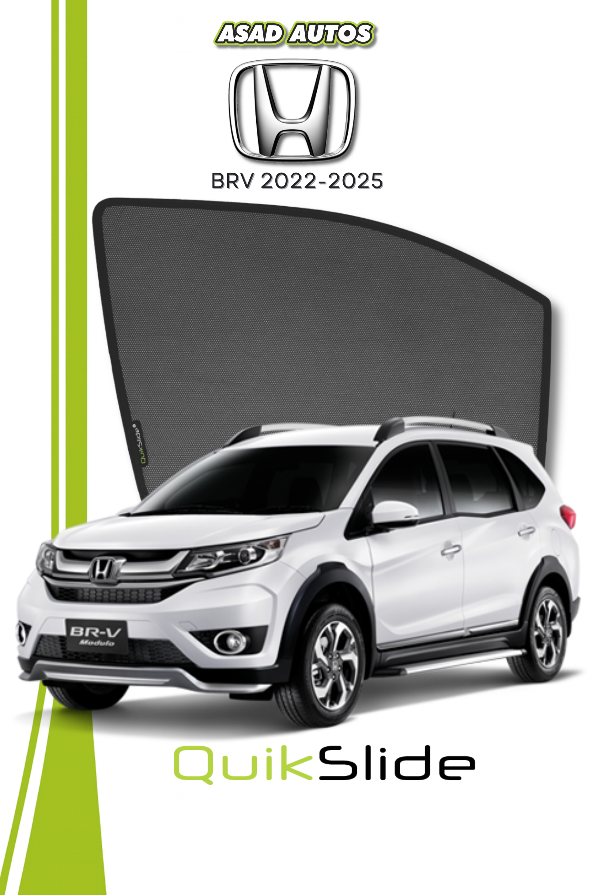 QS | QuikSlide | Quik Snap Window Sun Shades (Car Pardy) For Honda BRV 2022-2025