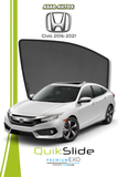 QS | QuikSlide | Quik Snap Window Sun Shades (Car Pardy) For Honda Civic 2016-2021 Sedan