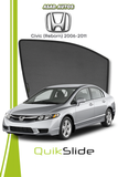 QS | QuikSlide | Quik Snap Window Sun Shades (Car Pardy) For Honda Civic (Reborn) 2006-2011 Sedan
