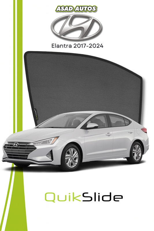 QS | QuikSlide | Quik Snap Window Sun Shades (Car Pardy) For Hyundai Elantra 2017-2024
