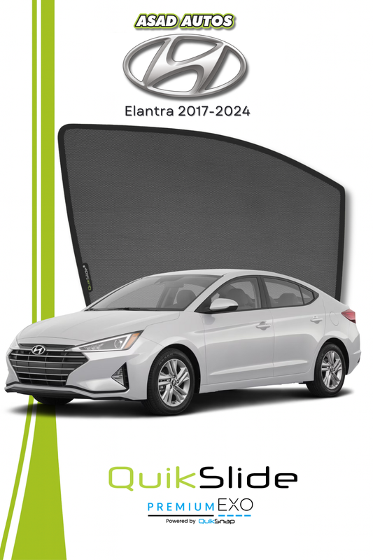 QS | QuikSlide | Quik Snap Window Sun Shades (Car Pardy) For Hyundai Elantra 2017-2024
