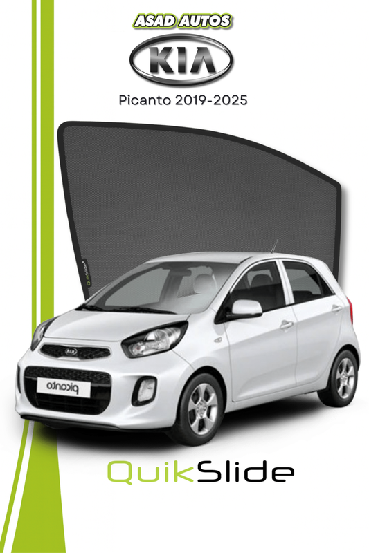 QS | QuikSlide | Quik Snap Window Sun Shades (Car Pardy) For Kia Picanto 2019-2025