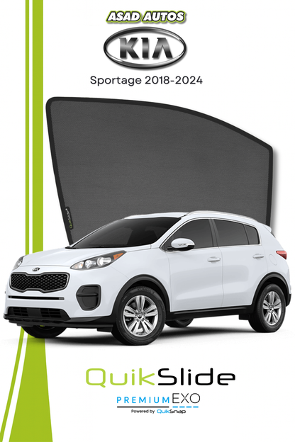 QS | QuikSlide | Quik Snap Window Sun Shades (Car Pardy) For Kia Sportage 2018-2024