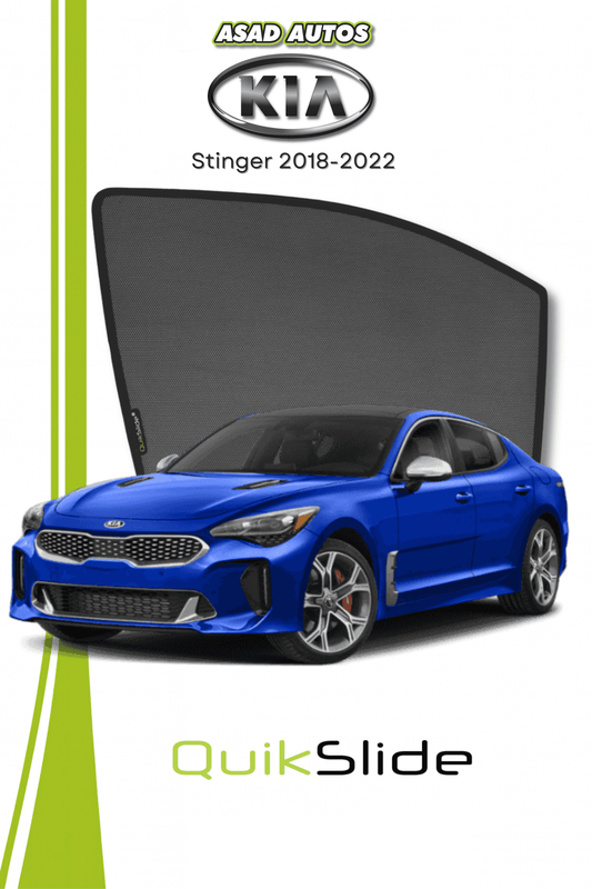 QS | QuikSlide | Quik Snap Window Sun Shades (Car Pardy) For Kia Stinger 2018-2022 VIP Sedan