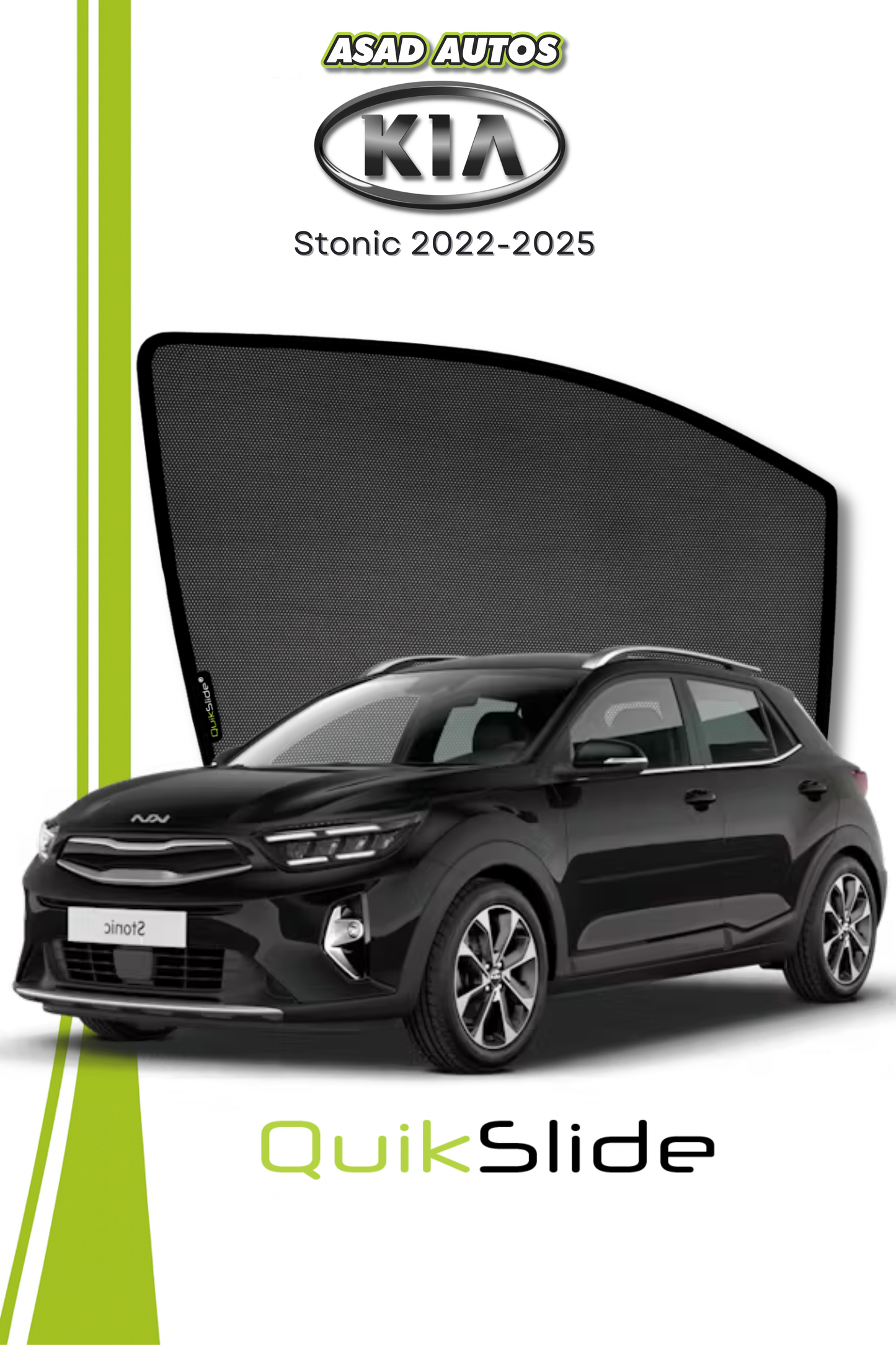 QS | QuikSlide | Quik Snap Window Sun Shades (Car Pardy) For Kia Stonic 2022-2025