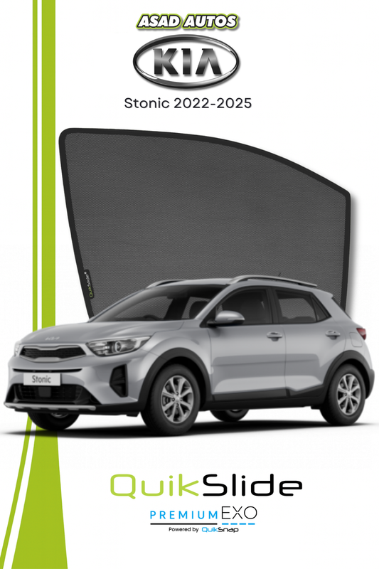 QS | QuikSlide | Quik Snap Window Sun Shades (Car Pardy) For Kia Stonic 2022-2025
